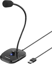 Simplecom UM360 Plug and Play USB Desktop Microphone with Headphone Jack