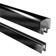 Peak 1200mm Black Aluminium Deck Balustrade Hand and Base Rail - Black