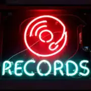 Records 20"x16" Neon Sign Light Lamp Wall Handmade Shop Store With Dimmer