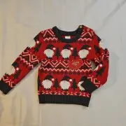 Holiday Time Sweater Boy Girl 3T Toddler Santa Christmas Tree Red Pullover New