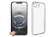 For Apple iPhone 16e Phone Case Cover and Tempered Glass Screen Protector Clear