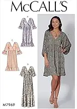 McCall's M7969 Misses' Sewing Patterns Loose Fitting Pullover Dress - Size XS-S-M