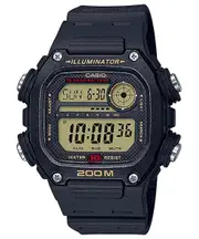 Casio DW-291H-9A Black & Gold 200m Men's Multifunction Digital Sports Watch