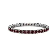 TriJewels Red Garnet Womens Eternity Ring 1 ctw 14K White Gold JP:19684