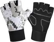 [Dranng] Kids Gloves for Cycling | Cycling Gloves Sports Gloves,Anti-Slip Camouflage Gloves, Breathable Biking Gloves, Half Finger Gloves for Boys Girls