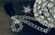 Cube Faceted Bead Garland with Black Tassels | Decorative Garland Home Decor