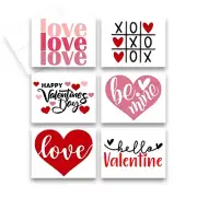 12 Assorted Valentine's Day Cards - Blank with envelopes - (2 of Each)