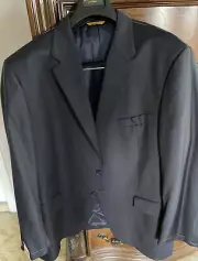 Hickey Freeman Navy Blue “LINDSEY” Worsted Wool Blazer Size 48