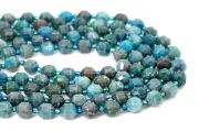 Natural Apatite Faceted Round Double Terminated Points Energy Gemstone Beads