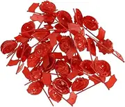 KONTONTY Plastic Flags Set 60pcs Red Mini Flags Sticks for Display for Table Scene