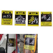 DONT TOUCH MY BIKE Bicycle Decorative Warning Sticker Waterproof Decal Yel===
