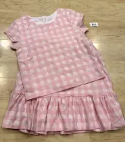 Kidpik Two Piece Dress Pink Checkered - NWT Sz 12