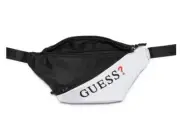 NEW W TAGS GUESS MENS NYLON CB FANNY PACK GRAY BLACK LARGE WAIST BAG CROSSBODY