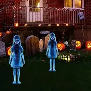 2pcs of Halloween Metal Yard Signs Double Ghost Garden Stakes Perfect for Horror Zombie And Vampire Themes Outdoor Yard Patio Garden Decor