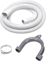 uxcell Washing Machine Drain Hose, Universal Drain Hose Extension Kit 9.84ft White for Washing Machine with Clamp and U-Bend Hose Holder