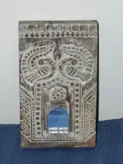 Wooden hand carved small mirror frame wall decor frame peacock wall panel
