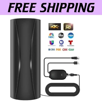 High-Definition Indoor TV Antenna with Signal Booster - 425 Channels Supported