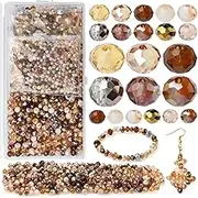 KINGSHINE Faceted Rondelle Glass Beads for Jewelry Making AB Color 1000pcs Crystal Spacer Beads,Assorted Jewelry Beads for Bracelets Necklaces Accessories