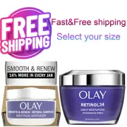 Olay Smooth & Renew Retinol Face Moisturizer, 2 oz Fragrance Free Night Cream fo