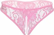 [Generic] Womens Lace G-String Thongs Panties Underwear Low Rise T-Back Underpants (Pink)