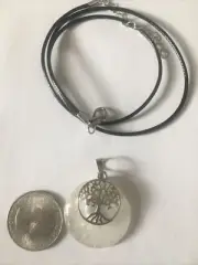 Clear Quartz tree of life pendant