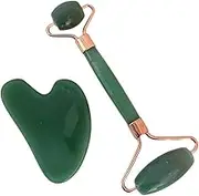 Gua Sha and Crystal Face Roller Gift Set, Green Aventurine