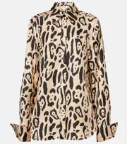 [Sportmax] Sportmax Armony leopard-print silk top UK 10 brown