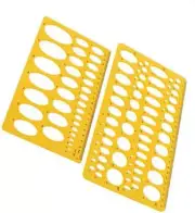 Rocutus 2Pcs Circle Template Circle and Oval Templates Measuring Templates Ruler