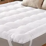 Ultra Soft Full Size Mattress Topper - Cloud-Like Mattress Pad for Back Pain Relief - Breathable Cooling Material for Hot Sleepers