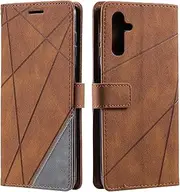 [Vankii] Compatible with Samsung Galaxy A14 5G/4G Case, Mobile Phone Case Samsung A14 5G, Protective A14 4G, Wallet PU Leather Wallet Case Flip Case Folding Leather Case [Card Slots] (Brown)