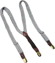 [HAMKVBPR] Kids Braces British Retro Herringbone Pattern Children's Backpack Clip Unisex Suspender for Kids