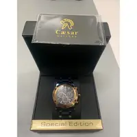 在飛比找蝦皮購物優惠-⌚️凱撒 Caesar 三眼 玫瑰金藍 時尚手錶