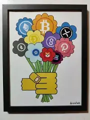 Crypto fan wall art home decor btc xrp doge eth shib meme gift portrait print