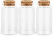3PC100ML Empty Glass Jars with Cork Stoppers for DIY Art Crafts Clear
