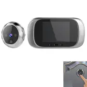 Digital Door Bell Wireless Peephole LCD Display Door Viewer Home Security System with Camera-Sliver