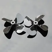 Pexorin Paddle PC 4-Blades Propeller, for Model Tugboat RCFishing Ship Propellers Accessories 50mm 55mm 60mm CW CCW Remote Control Boat Propeller(55mm cw)