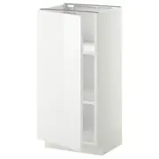 METOD base cabinet with shelves, white/Ringhult white, 40x37x80 cm