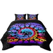 Rainbow Colored Peace Dance Coverlet