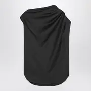 [Loulou Studio] Asymmetric Black Wool Top 42 FR Black
