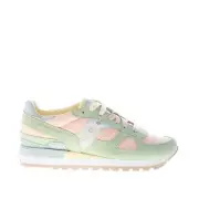 SAUCONY unisex shoes green pink suede fabric Shadow sneaker S60666-2