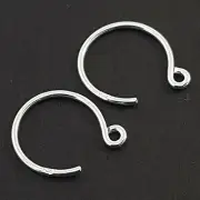 Round Wire Earring Hooks 14m x 12m 925 Sterling Silver Findings Jewellery Making