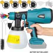Cordless Electric Spray Gun House Paint Sprayer Auto Airbrush kit for Makita 18V