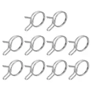 10Pcs 0.55-0.63 Inch Double Wire Spring Hose Clamp, Adjustable Spring Clips