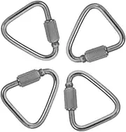 GANAZONO 4pcs Heavy Duty Safety Locking Carabiner Stainless Steel Quick Link Connector for Ropes Chains Straps for Camping Hiking Fishing and Outdoor Activities