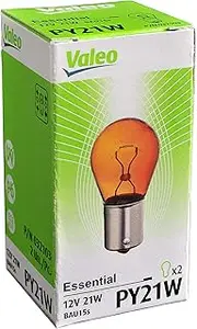 Valeo 032103 Halogen Bulb, PY21W-Essential-Cardboard x2, 32103, Set of 2