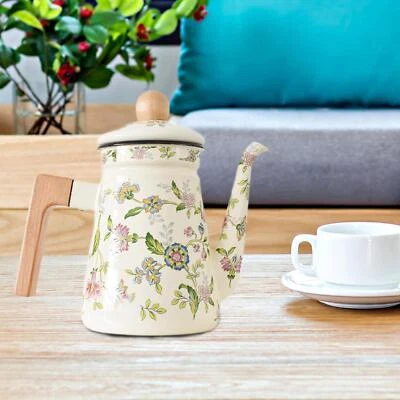 Water Kettle Enamel Restaurant with Handle Thick 1.2L Home Stovetop Teapot