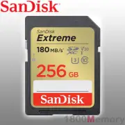 GENUINE SanDisk 256GB Extreme SDXC Memory 180MB/s SD V30 Class10 UHS-3 256G