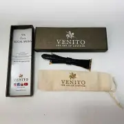 38/40/42/44mm Venito Genuine Leather Apple Watch Black Band Strap