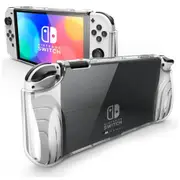 Thunderbolt Protective Clear Cover with Tpu Grip Compatible with Switch Oled Console 2021