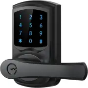 Keyless Entry Door Lock, Keypad Lock with Handle, Electronic Matte Black